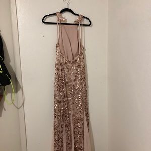 David's Bridal Dresses - Glitter Lace and Jersey High Neck A Line Gown David's Bridal Dresses - Glitter Lace and Jersey High Neck A Line Gown